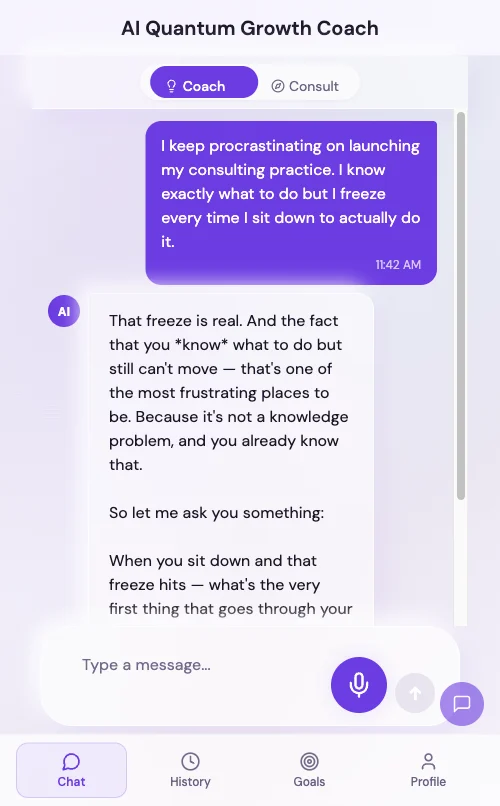 A real LEAD-method exchange in the live app